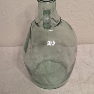 Sale Photo Thumbnail #465: vintage or antique glass jug with handle- carboy jug