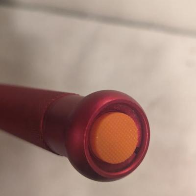 Sale Photo Thumbnail #473: 14 inch long bat shaped red metal flashlight