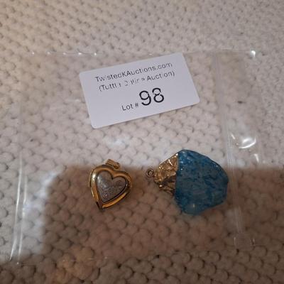 Sale Photo Thumbnail #586: locket and rock pendant