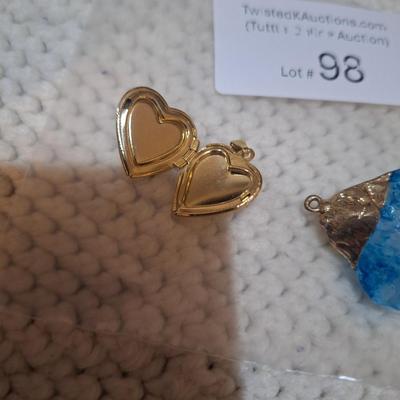 Sale Photo Thumbnail #587: locket and rock pendant