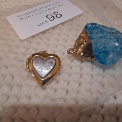 Sale Photo Thumbnail #584: locket and rock pendant