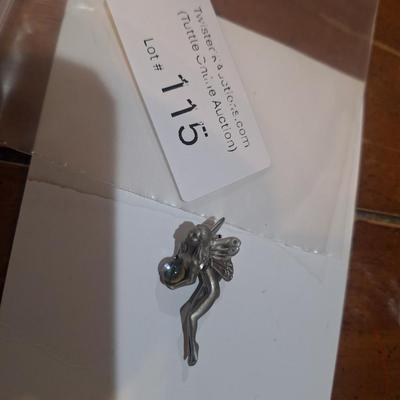 Sale Photo Thumbnail #678: winged fairy or nymph holding a crystal ball.