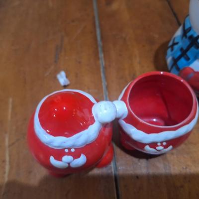 Sale Photo Thumbnail #724: the two small red ones are maybe a toothpick holder for the open one and the closed is one just a companion? We don’t' know the purpose.