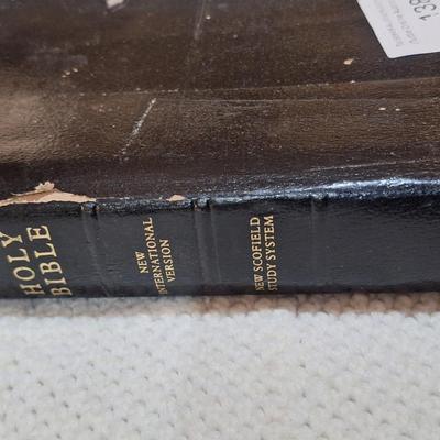 Sale Photo Thumbnail #824: presented to page is not filled out but it's clearly used and has some highlighting mostly in the  new testament.