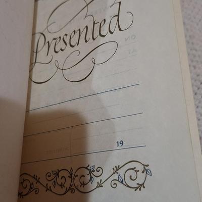 Sale Photo Thumbnail #826: presented to page is not filled out but it's clearly used and has some highlighting mostly in the  new testament.