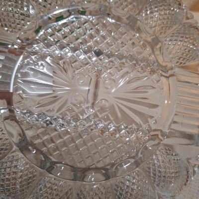 Sale Photo Thumbnail #848: Clear glass egg plate- Indiana glass?