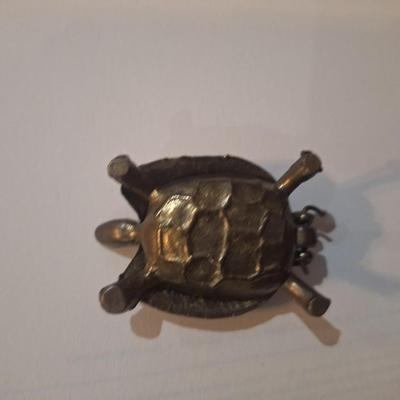 Sale Photo Thumbnail #897: small brass & enamel turtle 