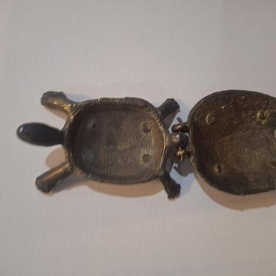 Sale Photo Thumbnail #898: small brass & enamel turtle 