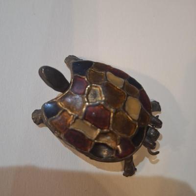 Sale Photo Thumbnail #896: small brass & enamel turtle 