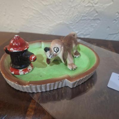 Sale Photo Thumbnail #1110: vintage ashtray of dog and fire hydrant