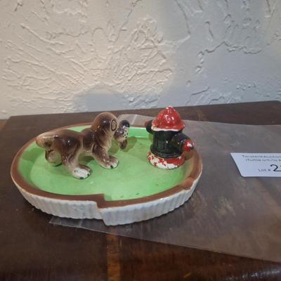 Sale Photo Thumbnail #1107: vintage ashtray of dog and fire hydrant