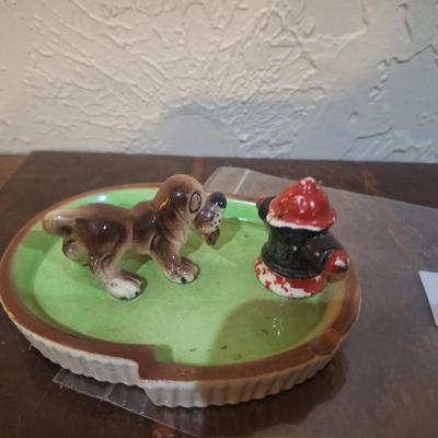 Sale Photo Thumbnail #1109: vintage ashtray of dog and fire hydrant