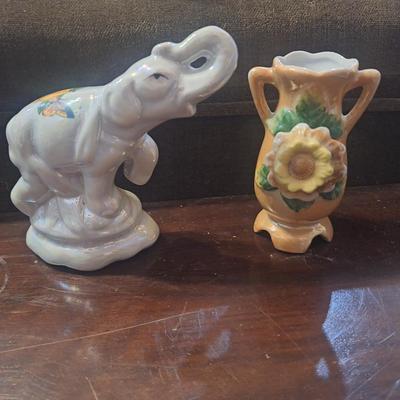 Sale Photo Thumbnail #1127: Elephant and small vase