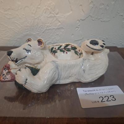 Sale Photo Thumbnail #1138: Blue sky polar bear votive candle holder