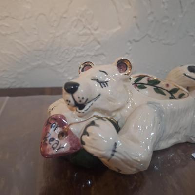 Sale Photo Thumbnail #1140: Blue sky polar bear votive candle holder