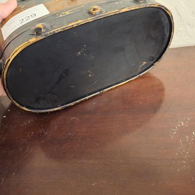 Sale Photo Thumbnail #1169: Metal oval storage box