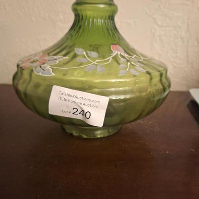 Sale Photo Thumbnail #1228: we think this is a top of a hurricane lamp or some kind of light fixture globe.  Approx 4 inches across where it would sit or hang from a fixture