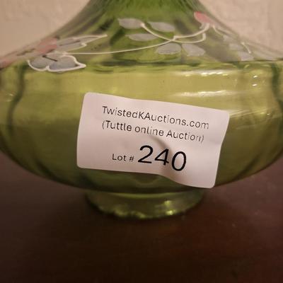 Sale Photo Thumbnail #1230: we think this is a top of a hurricane lamp or some kind of light fixture globe.  Approx 4 inches across where it would sit or hang from a fixture