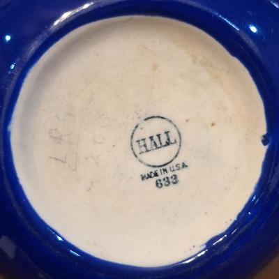 Sale Photo Thumbnail #1341: Cobalt blue pitcher by Hall Pottery- vintage "ball" style pitcher  Art Deco 