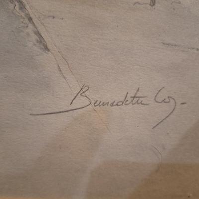 Sale Photo Thumbnail #1360: Framed  water color prints by Belgian artist Bernadette Voz