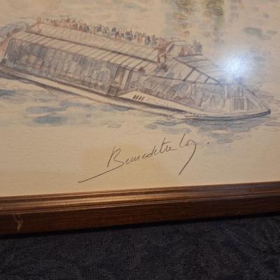 Sale Photo Thumbnail #1356: Framed  water color prints by Belgian artist Bernadette Voz