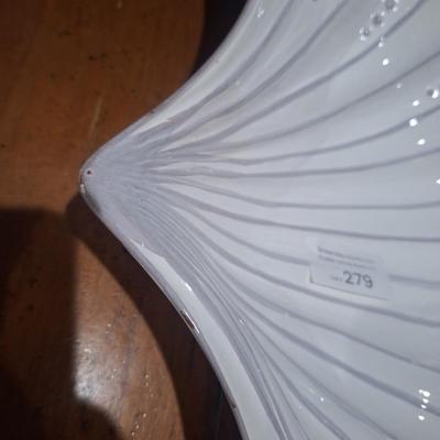 Sale Photo Thumbnail #1424: according to AI this is made in Portugal but we don't see that marked on it anywhere.  It does have the look of clay pottery that has been covered in white.