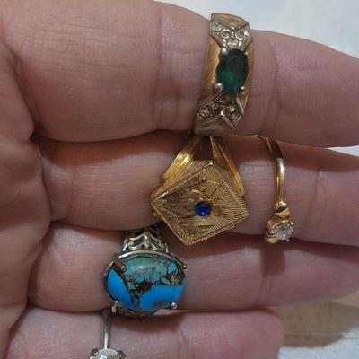 Sale Photo Thumbnail #1526: see all photos these are not gold or sterling they are all costume and all various sizes.