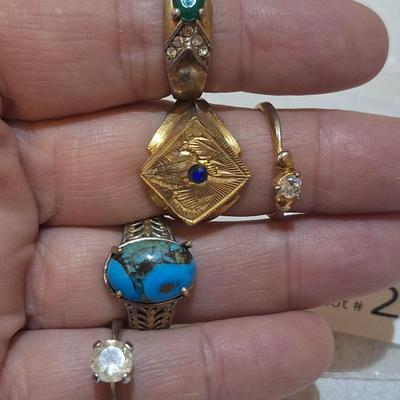 Sale Photo Thumbnail #1525: see all photos these are not gold or sterling they are all costume and all various sizes.