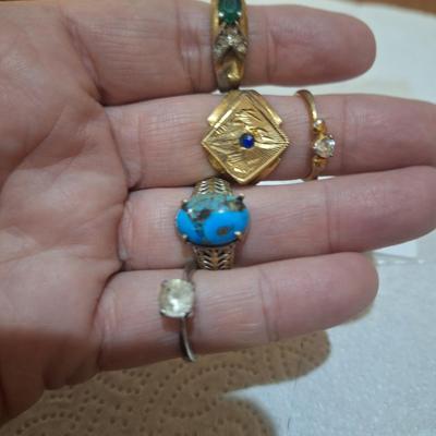 Sale Photo Thumbnail #1523: see all photos these are not gold or sterling they are all costume and all various sizes.