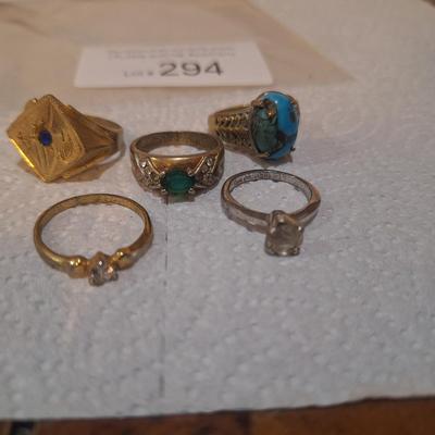 Sale Photo Thumbnail #1521: see all photos these are not gold or sterling they are all costume and all various sizes.