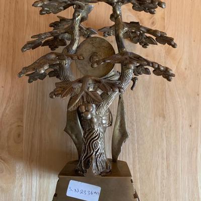 10” Bronze Krishna Statue – Playing Flute Under Tree – Hindu Art