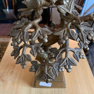 10” Bronze Krishna Statue – Playing Flute Under Tree – Hindu Art