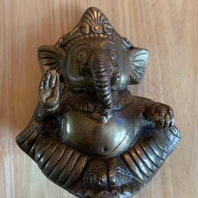 Brass Ganesha Statue – 5” Tall – Indian Religious Symbol
