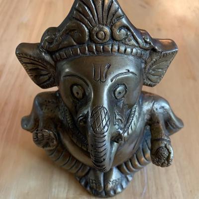 Brass Ganesha Statue – 5” Tall – Indian Religious Symbol