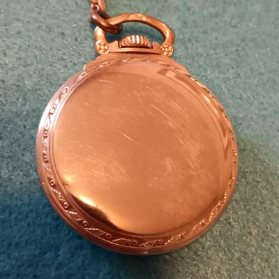 WORKING HAMILTON 10K GOLD FILLED POCKET WATCH WITH CHAIN AND POCKET KNIFE