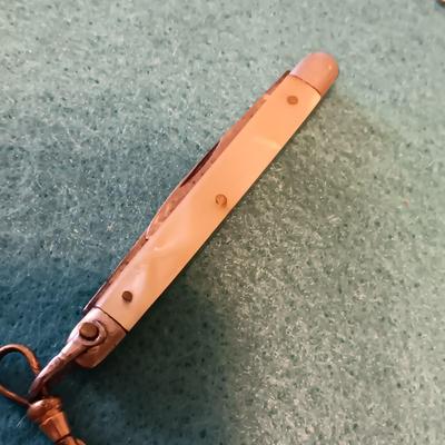 WORKING HAMILTON 10K GOLD FILLED POCKET WATCH WITH CHAIN AND POCKET KNIFE