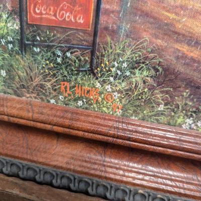 24" x 20 1/2" Coca-Cola Print "Country Refuge" R L Hicks Signed