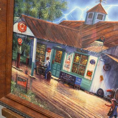 24" x 20 1/2" Coca-Cola Print "Country Refuge" R L Hicks Signed