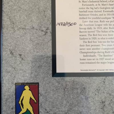 Framed Babe Ruth “The Babe” Limited Edition Collectible w/ Audio – #1472 of 1500