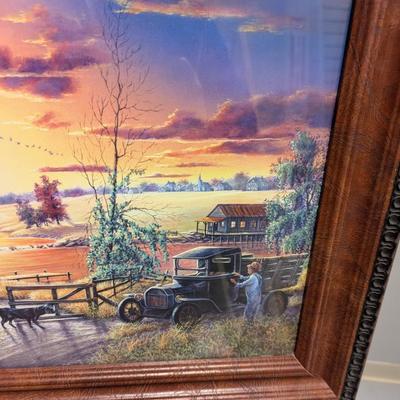 24" x 20 1/2" R L Hicks Coca-Cola Farm Sunset Art