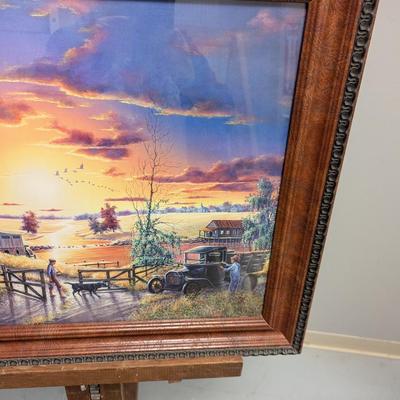 24" x 20 1/2" R L Hicks Coca-Cola Farm Sunset Art