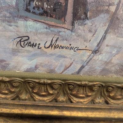 Approx 30 1/8" x 36" Ruane Manning Paris Cafe Print