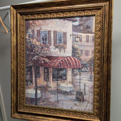 Approx 30 1/8" x 36" Ruane Manning Paris Cafe Print