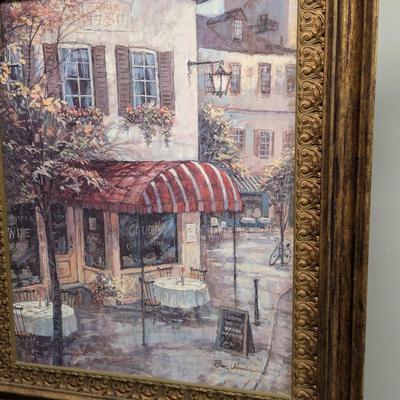 Approx 30 1/8" x 36" Ruane Manning Paris Cafe Print