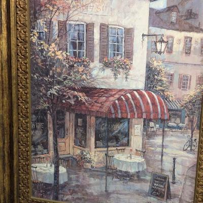 Approx 30 1/8" x 36" Ruane Manning Paris Cafe Print