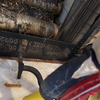 Cast Iron Fire Dogs & Tool Set