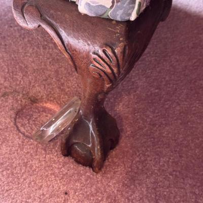 Vintage Tufted Floral Wingback Chair