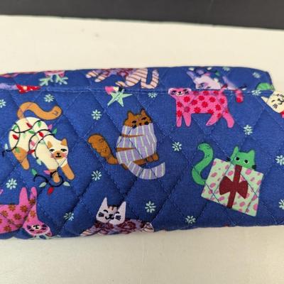 Vera Bradley Outlet Essential Medium Cosmetic Bag Catnip Christmas NWT #1