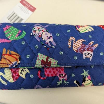 Vera Bradley Outlet Essential Medium Cosmetic Bag Catnip Christmas NWT #1