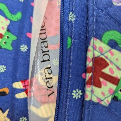 Vera Bradley Outlet Essential Medium Cosmetic Bag Catnip Christmas NWT #1